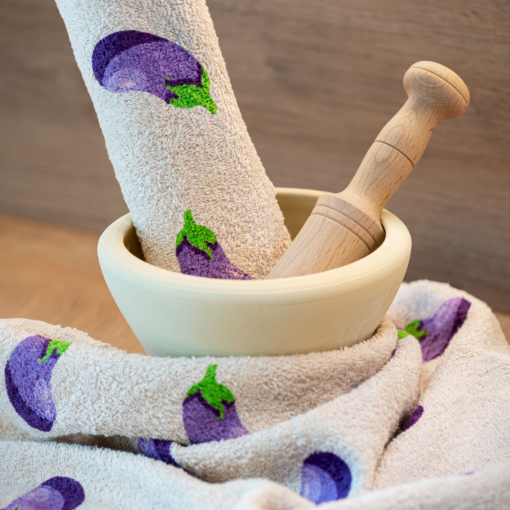 paños de cocina BERENJENAS
