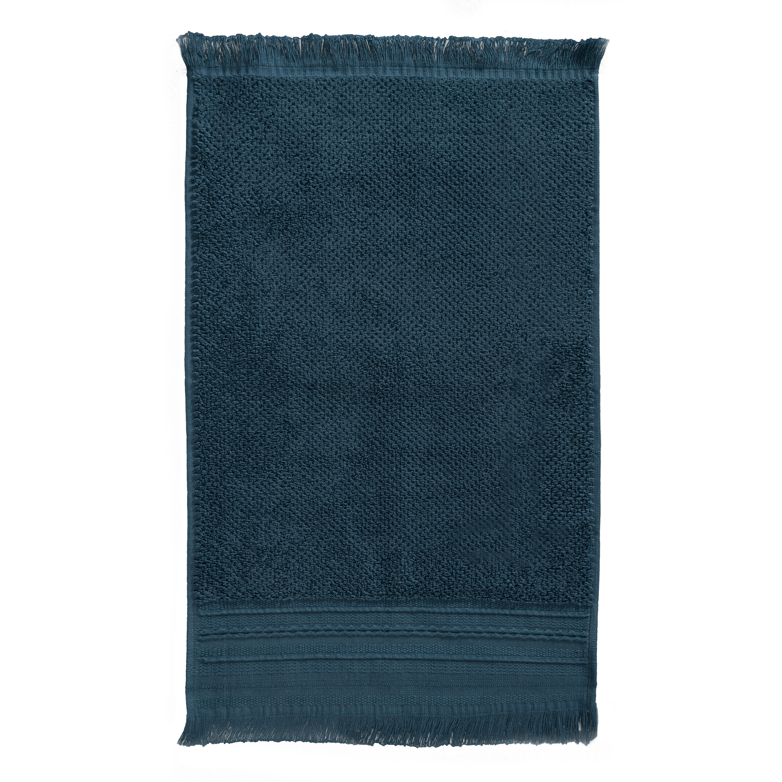 toalla cenefa artesania baño 30x50 azul