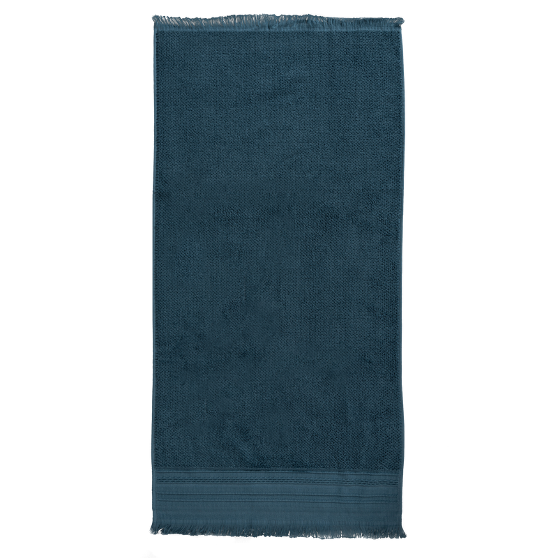 toallas cenefa artesania baño 50x100 azul