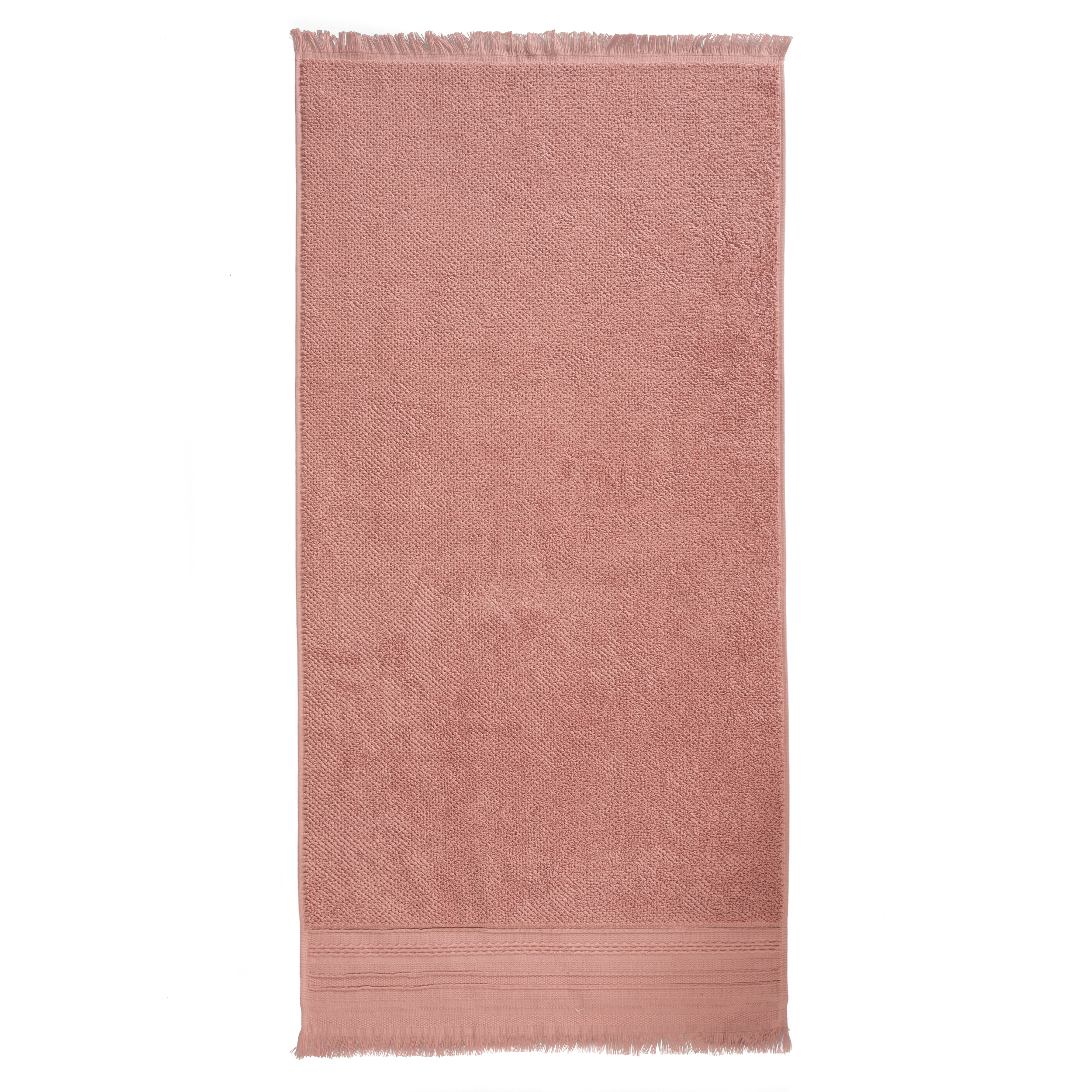 toalla cenefa artesania baño 50x100 rosa