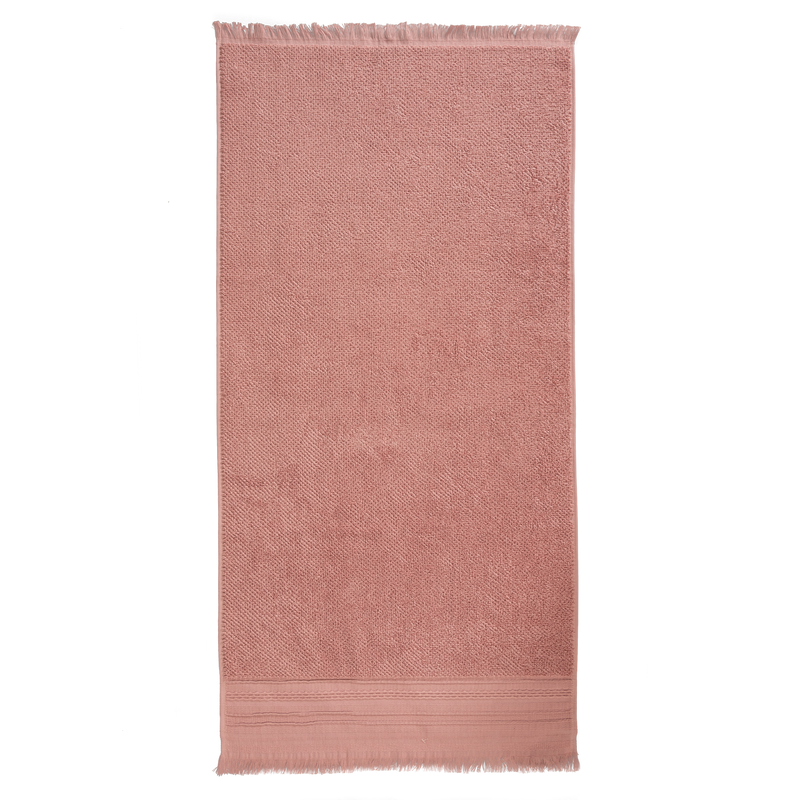 toalla cenefa artesania baño 50x100 rosa