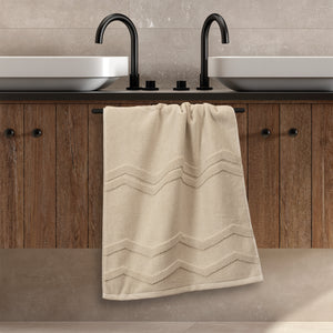 toalla jacquard baño geométrico 50x100 cuerda ambiente