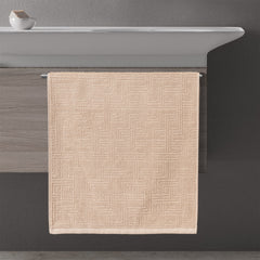 toalla jacquard geométrico baño 50x100 arena ambiente