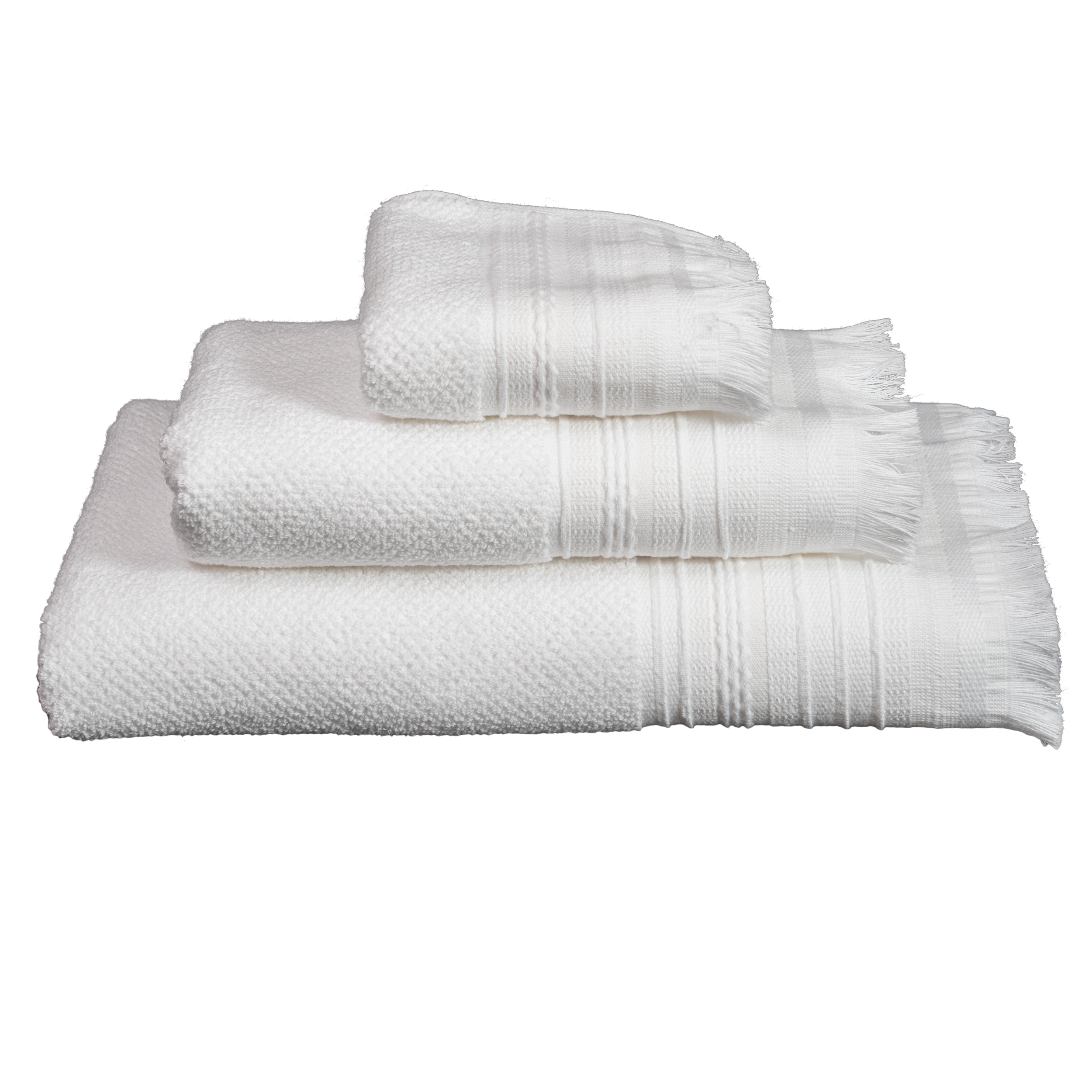 toallas cenefa artesania baño juego blanco 
