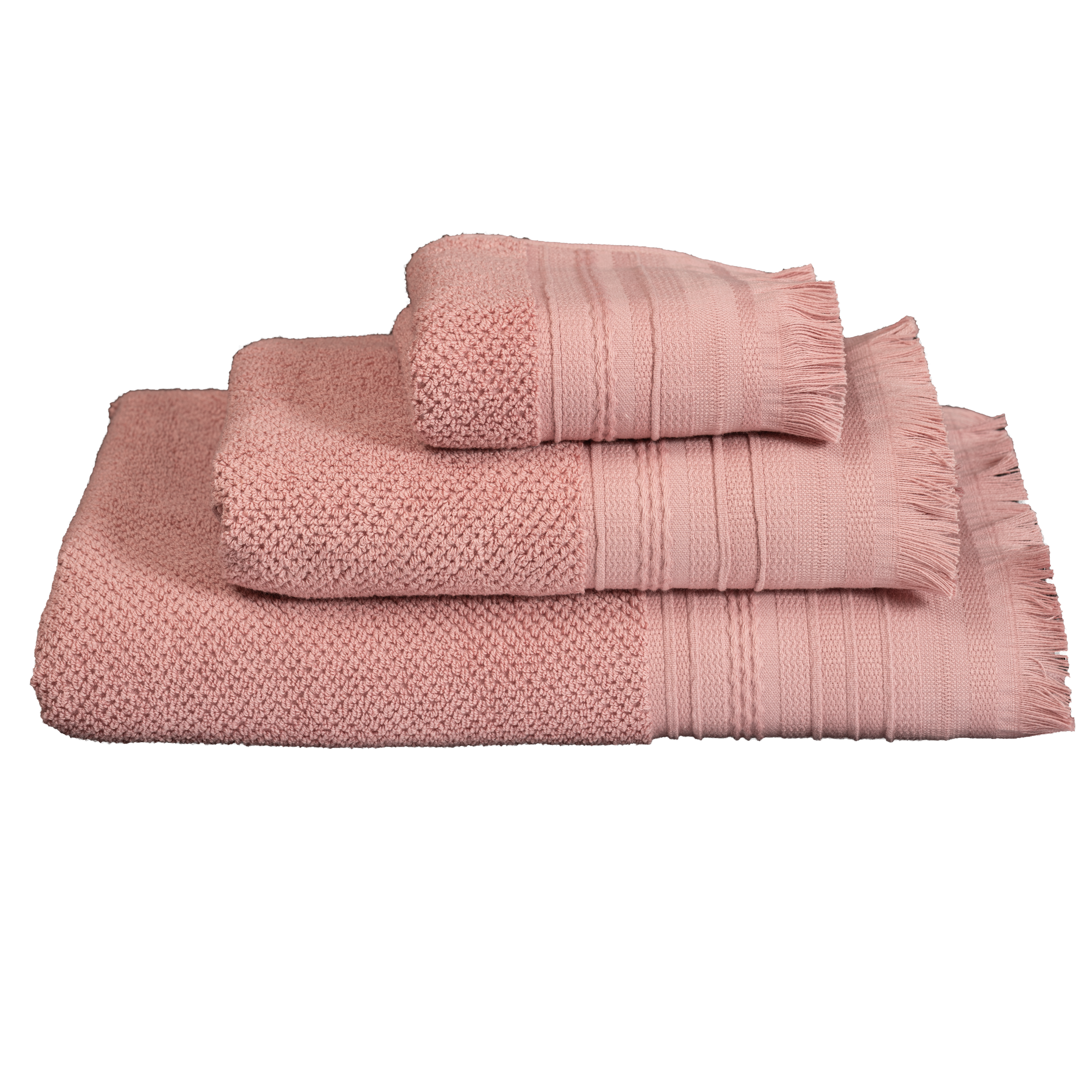 toallas cenefa artesania baño juego rosa 